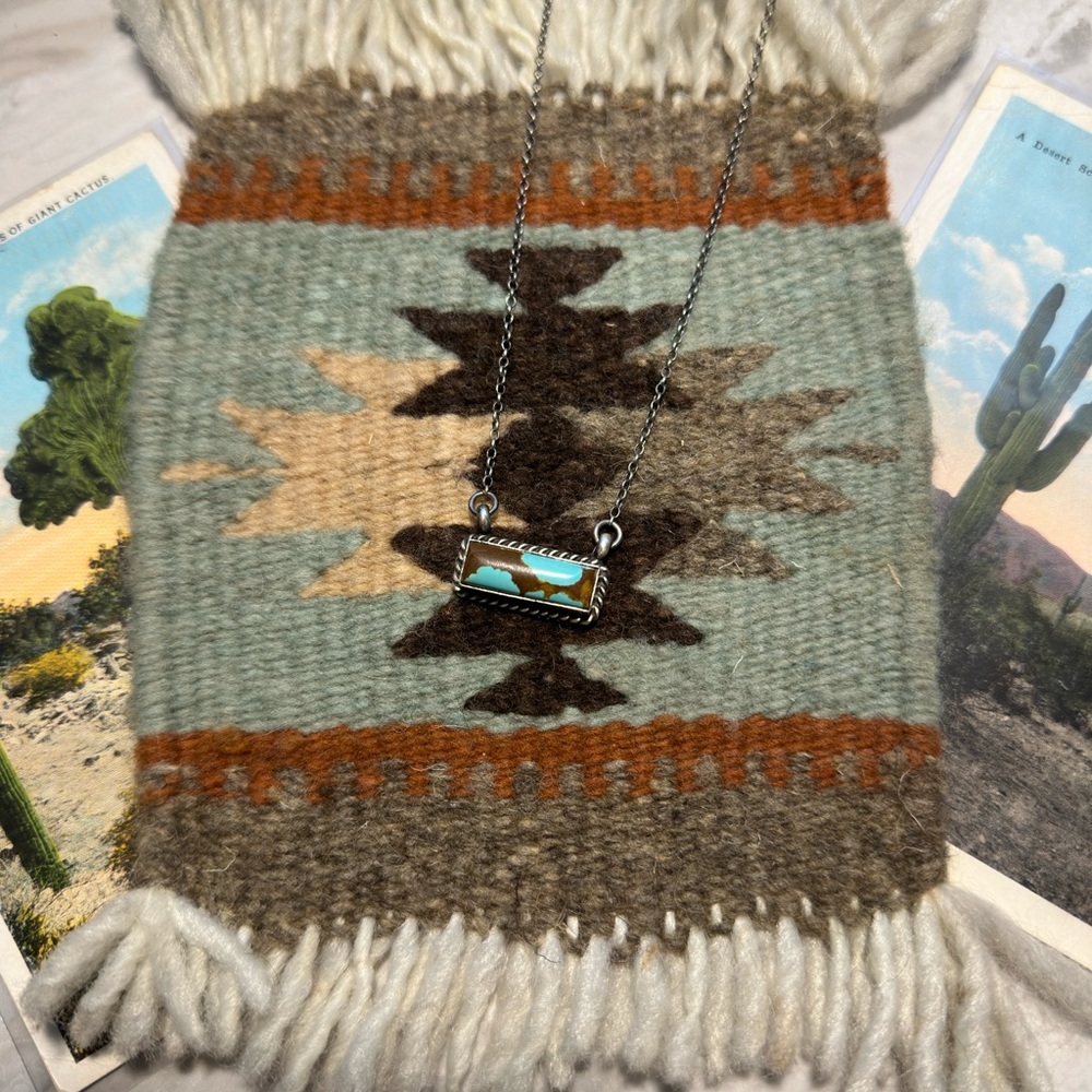 Number 8 Turquoise Bar Necklace